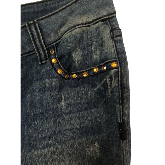 Cache Contour Elaborate Embellished Jean Pant Size 4/6 Denim Stretch $188 NWT - Picture 8 of 10